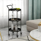 Mid-Century Tray Top Corner Table 4 Legs Metal Side End Table with Storage