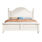 Eigentijds hout gebogen standaardbed, wit paneel hoofdeinde bodem