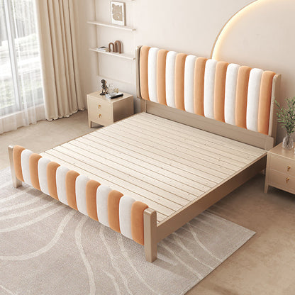Letto standard imbottito contemporaneo, letto di testiera rettangolare del pannello