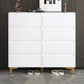 Contemporary Wooden Accent Chest with Metal Straight Legs and Drawers