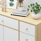 Contemporary Accent Cabinet with 6 Drawers in Wood Storage Cabinet