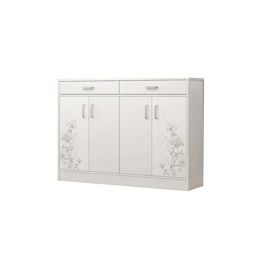 Cabinet d'accent contemporain avec 2 tiroirs et 4 portes en bois