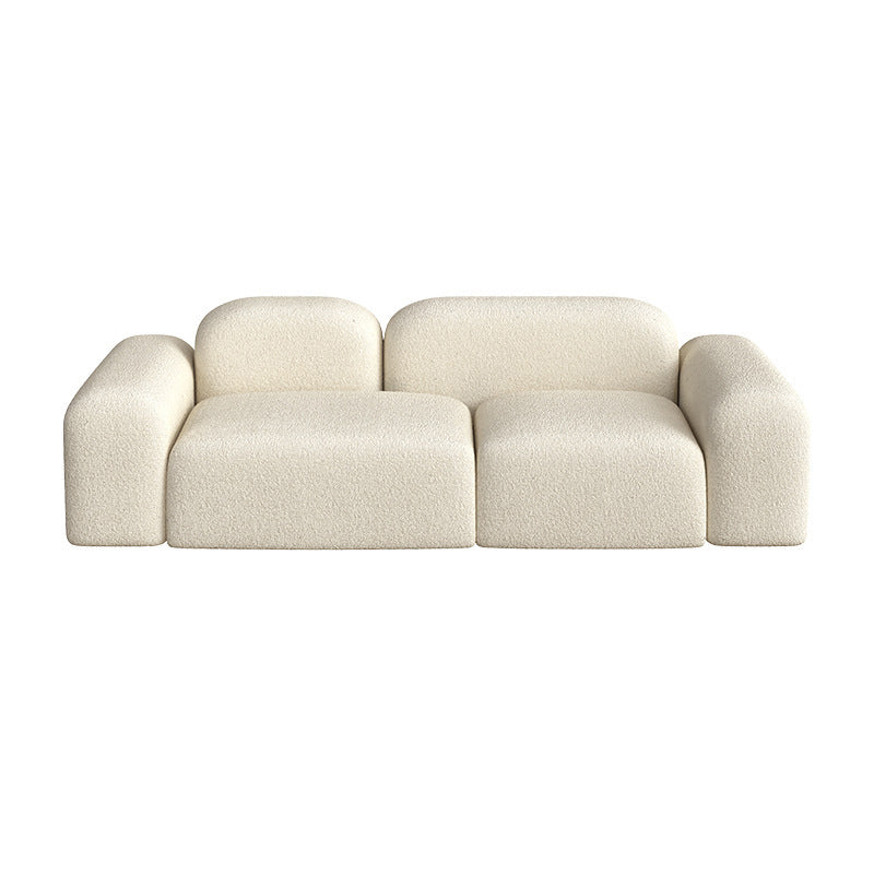 Contemporary Fabric Settee Square Tight Back Arm Sofa Standard Sofa