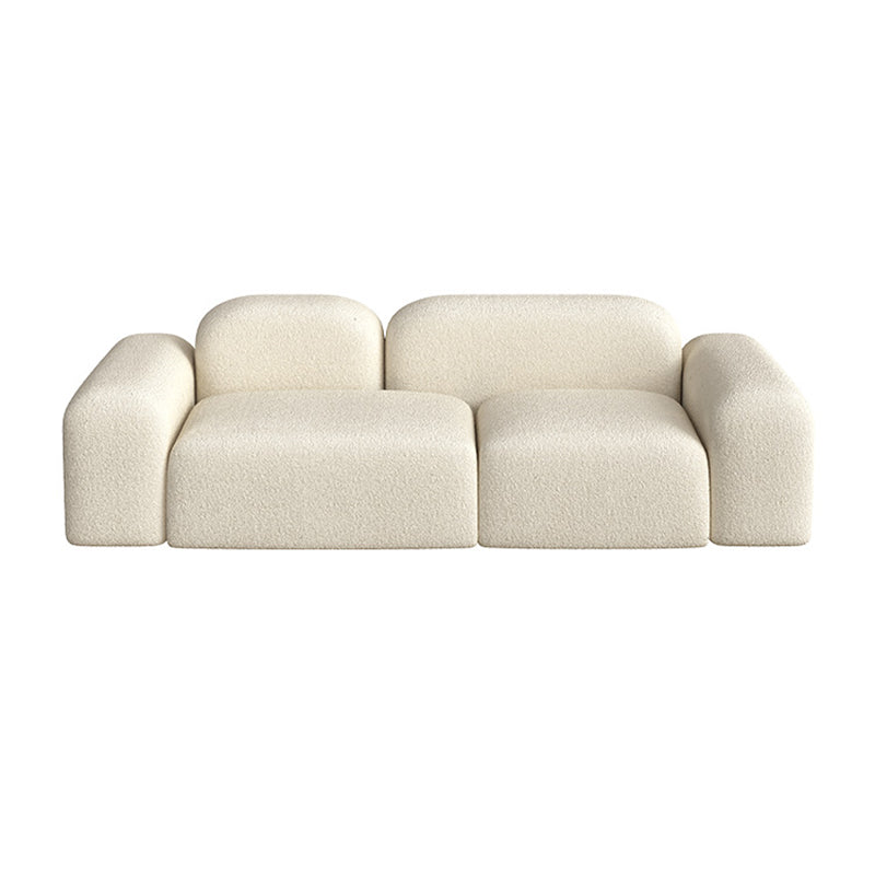 Contemporary Fabric Settee Square Tight Back Arm Sofa Standard Sofa