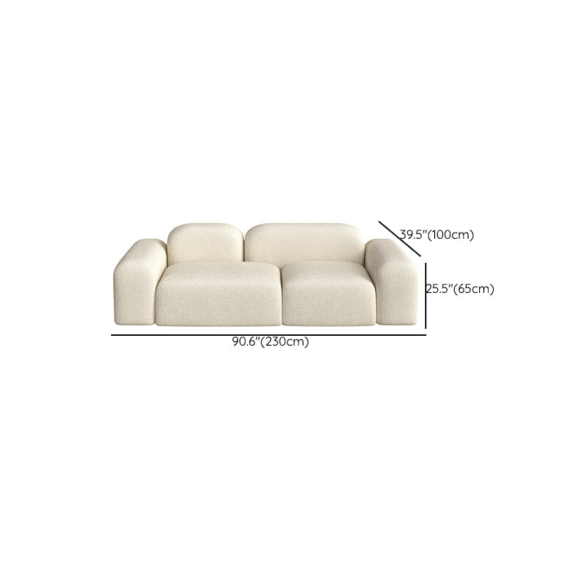 Contemporary Fabric Settee Square Tight Back Arm Sofa Standard Sofa