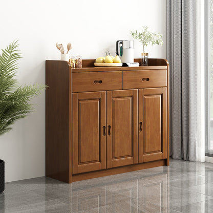 Modern Accent Cabinet with 2 Drawers in Rubberwood Wooden Cabinet Walnut Clearhalo 'Cabinets & Chests' 'cabinets_chests' 'furn' 'furn_cabinets_chests' 'Furniture' 'Living Room Furniture' 6159286