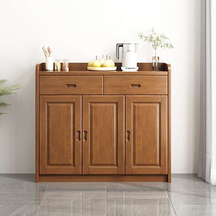 Modern Accent Cabinet with 2 Drawers in Rubberwood Wooden Cabinet Clearhalo 'Cabinets & Chests' 'cabinets_chests' 'furn' 'furn_cabinets_chests' 'Furniture' 'Living Room Furniture' 6159287