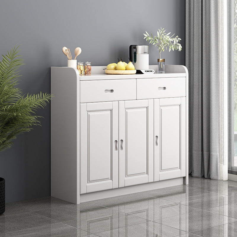 Modern Accent Cabinet with 2 Drawers in Rubberwood Wooden Cabinet White Clearhalo 'Cabinets & Chests' 'cabinets_chests' 'furn' 'furn_cabinets_chests' 'Furniture' 'Living Room Furniture' 6159289