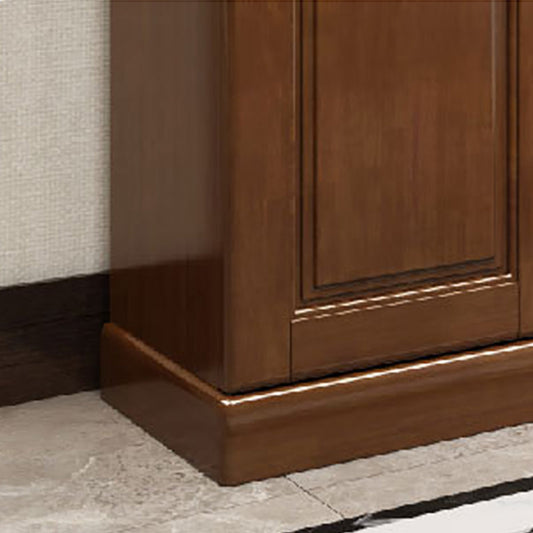 Modern Accent Cabinet with 2 Drawers in Rubberwood Wooden Cabinet Clearhalo 'Cabinets & Chests' 'cabinets_chests' 'furn' 'furn_cabinets_chests' 'Furniture' 'Living Room Furniture' 6159291