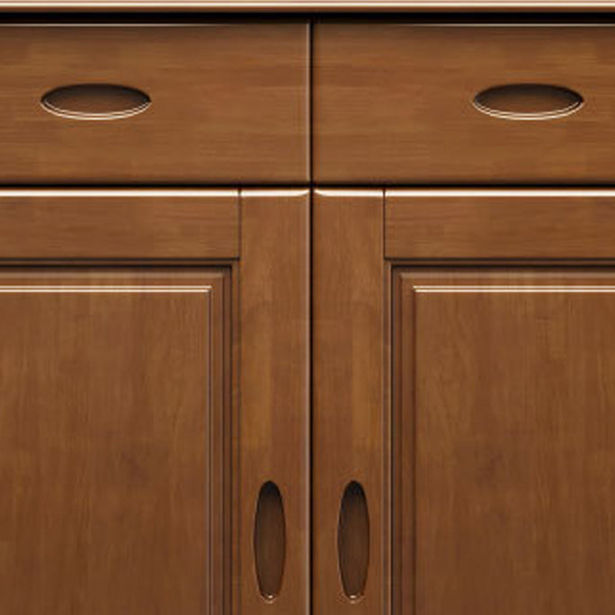 Moderne moderne accentkast uit het midden van de eeuw met laden en planken in rubberwood