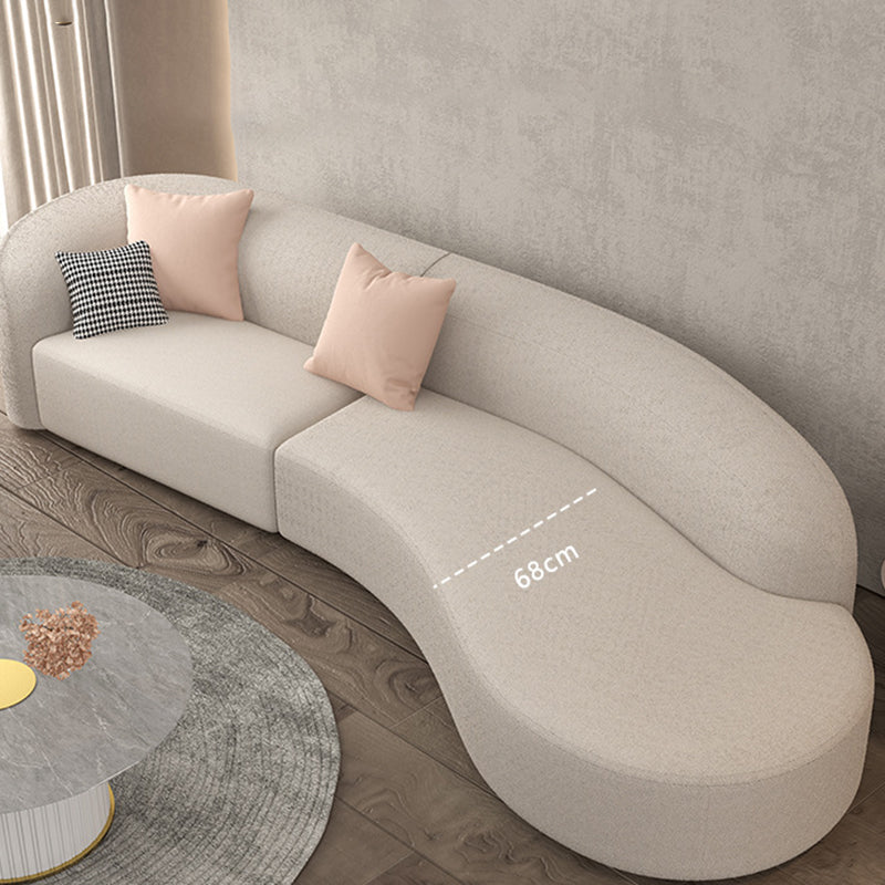 Contemporary Fabric/Faux Leather Tight Back Sofa Tuxedo Arm Curved Seating Clearhalo 'furn' 'furn_sofas' 'Furniture' 'Living Room Furniture' 'Sofa' 'sofas' 6159316