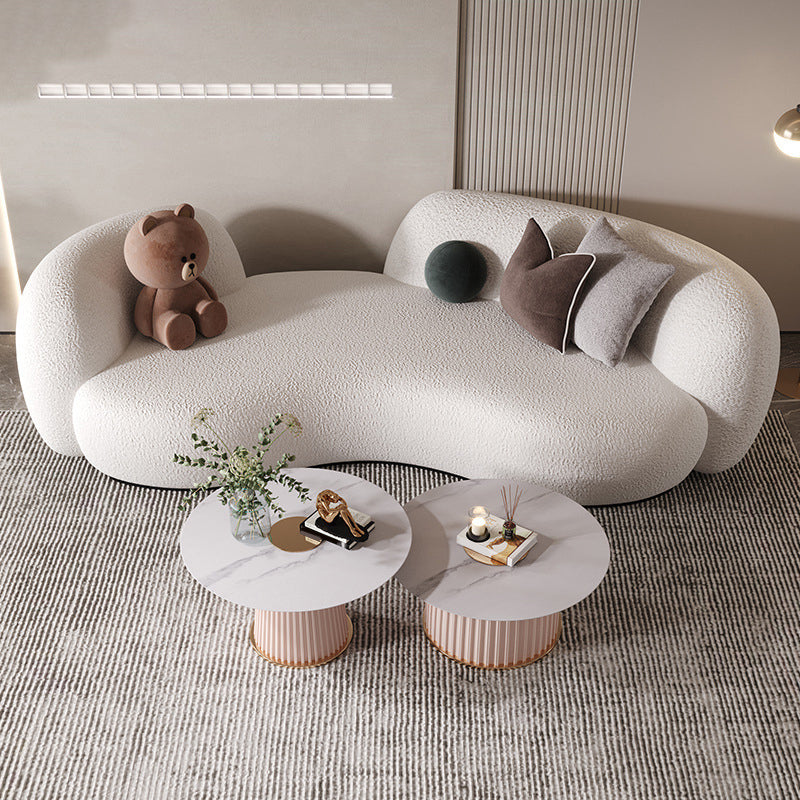 Hedendaagse Tuxedo Arm Sofa Fabric Sofa in witte, strakke rug gebogen bank