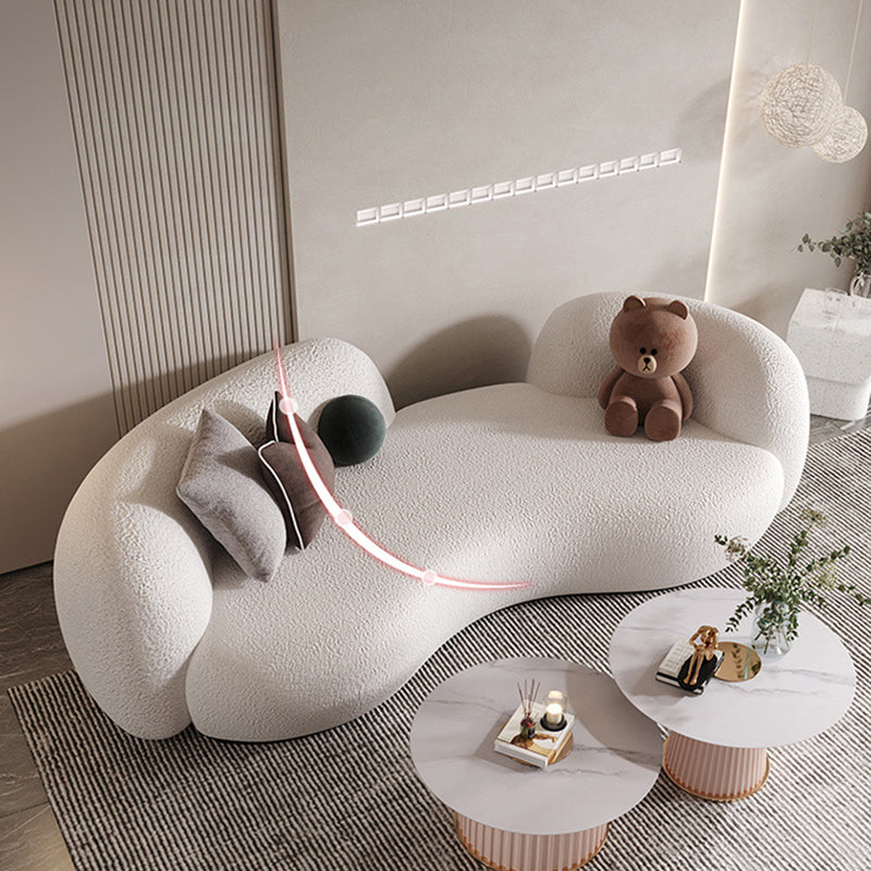 Hedendaagse Tuxedo Arm Sofa Fabric Sofa in witte, strakke rug gebogen bank