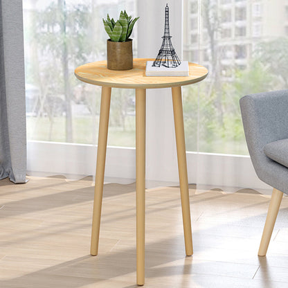 Table basse ronde contemporaine en bois, table de cocktail à 3 pieds