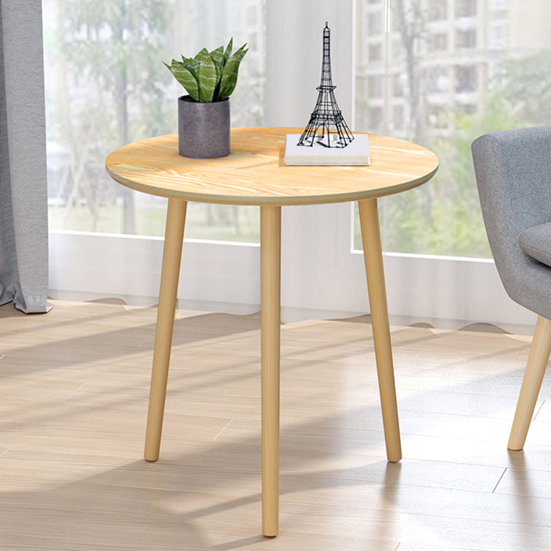 Table basse ronde contemporaine en bois, table de cocktail à 3 pieds