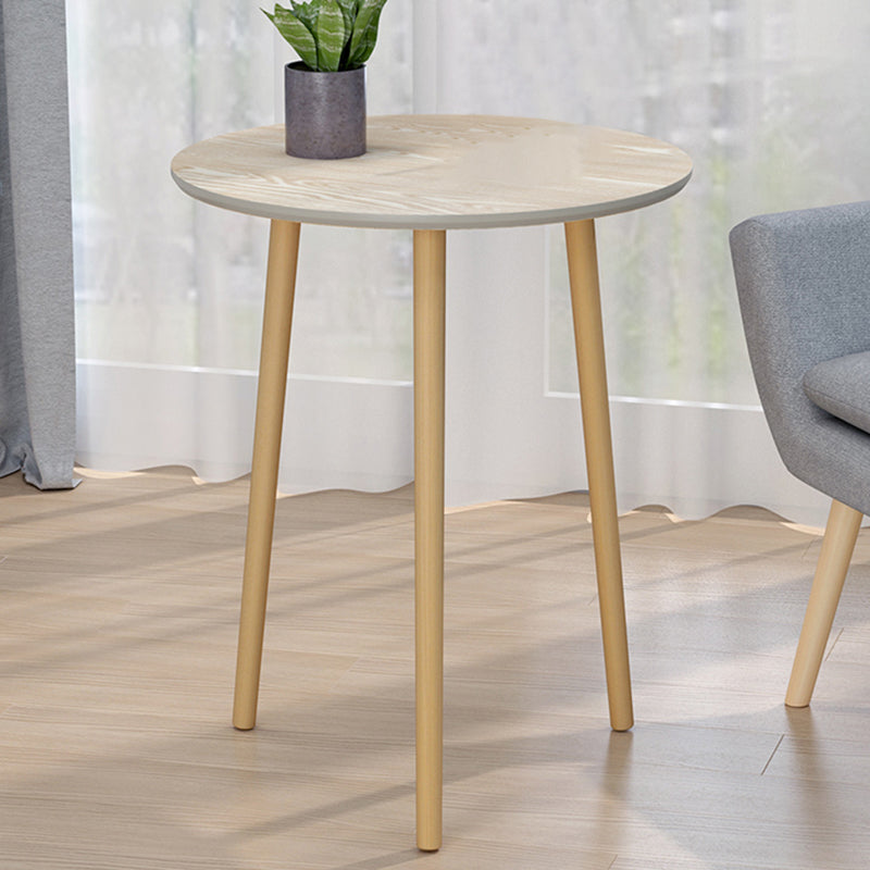 Table basse ronde contemporaine en bois, table de cocktail à 3 pieds