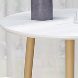 Contemporary Round Wooden Coffee Table 3 Legs Cocktail Table