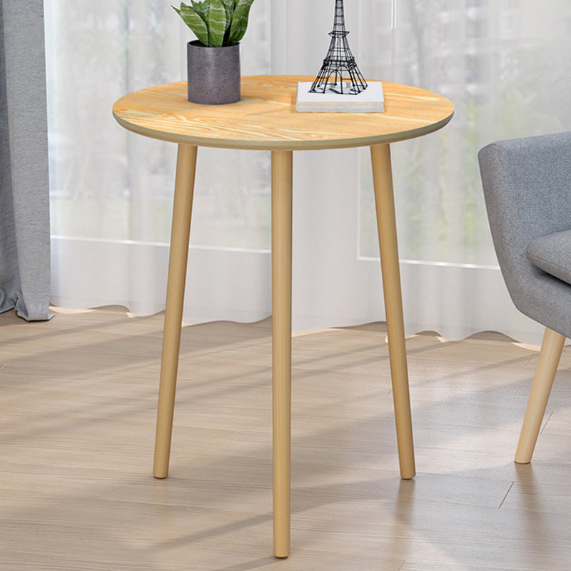 Table basse ronde contemporaine en bois, table de cocktail à 3 pieds