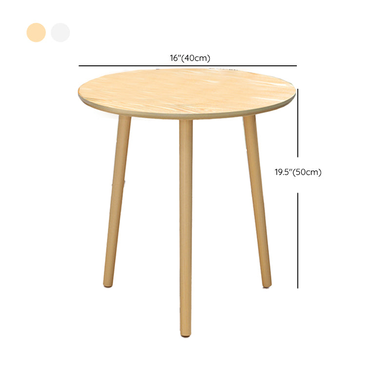 Table basse ronde contemporaine en bois, table de cocktail à 3 pieds