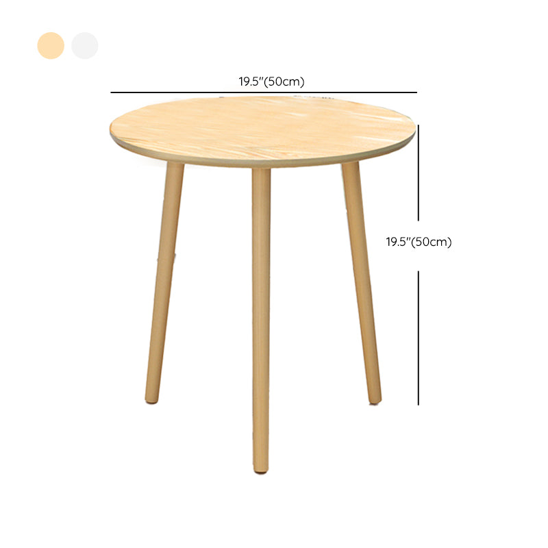 Table basse ronde contemporaine en bois, table de cocktail à 3 pieds