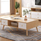 Rectangle Wooden Coffee Table 16.53"H 4 Legs Cocktail Table with Storage Clearhalo 'Coffee & Accent Tables' 'Coffee Tables' 'coffee_tables' 'furn' 'furn_coffee_tables' 'Furniture' 'Living Room Furniture' 6159405