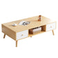Rectangle Wooden Coffee Table 16.53"H 4 Legs Cocktail Table with Storage Clearhalo 'Coffee & Accent Tables' 'Coffee Tables' 'coffee_tables' 'furn' 'furn_coffee_tables' 'Furniture' 'Living Room Furniture' 6159408