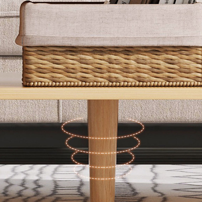 Rectangle Wooden Coffee Table 16.53"H 4 Legs Cocktail Table with Storage Clearhalo 'Coffee & Accent Tables' 'Coffee Tables' 'coffee_tables' 'furn' 'furn_coffee_tables' 'Furniture' 'Living Room Furniture' 6159412