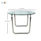 Contemporary Round Glass Top Cocktail Table with Sled Steel Base Clearhalo 'Coffee & Accent Tables' 'Coffee Tables' 'coffee_tables' 'furn' 'furn_coffee_tables' 'Furniture' 'Living Room Furniture' 6159446