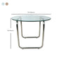 Contemporary Round Glass Top Cocktail Table with Sled Steel Base Clearhalo 'Coffee & Accent Tables' 'Coffee Tables' 'coffee_tables' 'furn' 'furn_coffee_tables' 'Furniture' 'Living Room Furniture' 6159447