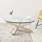 Table basse scandinave avec pieds croisés en bois massif naturel