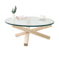 Table basse scandinave avec pieds croisés en bois massif naturel