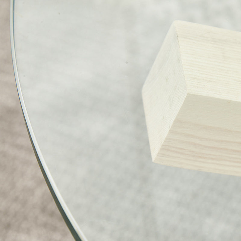 Table basse scandinave avec pieds croisés en bois massif naturel