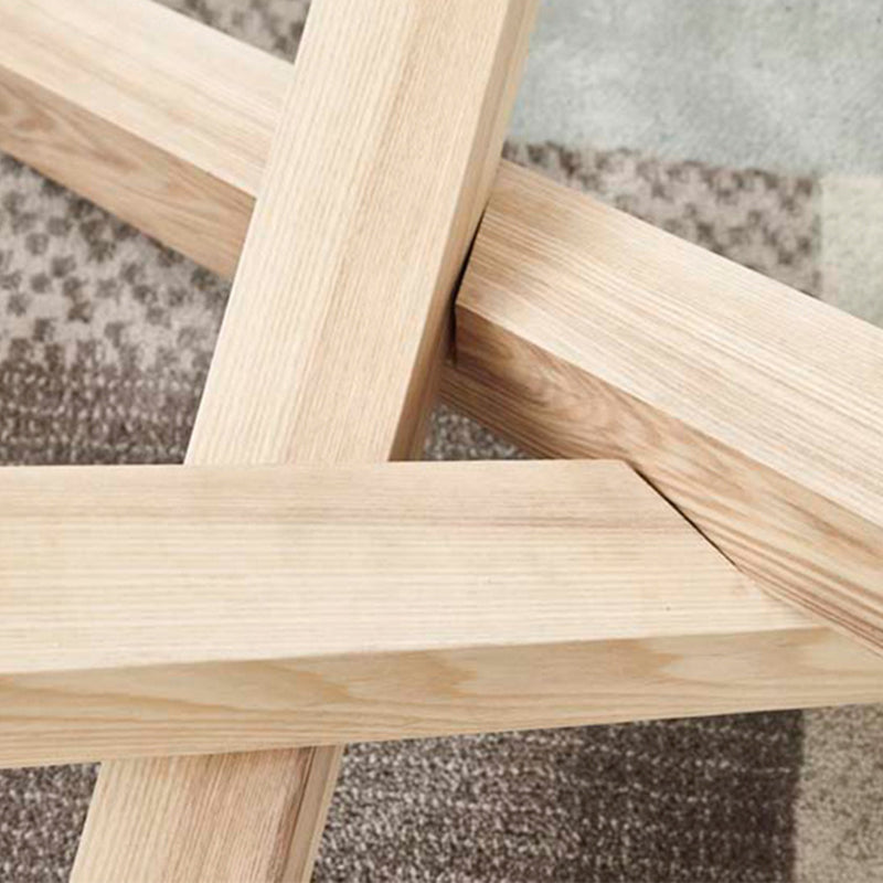 Table basse scandinave avec pieds croisés en bois massif naturel