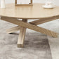 Table basse scandinave avec pieds croisés en bois massif naturel