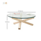 Table basse scandinave avec pieds croisés en bois massif naturel