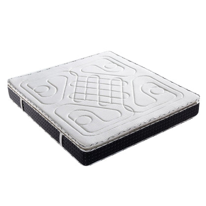 Letto in legno marrone letto trapuntato per chiodo per chiodo rivestito con testiera