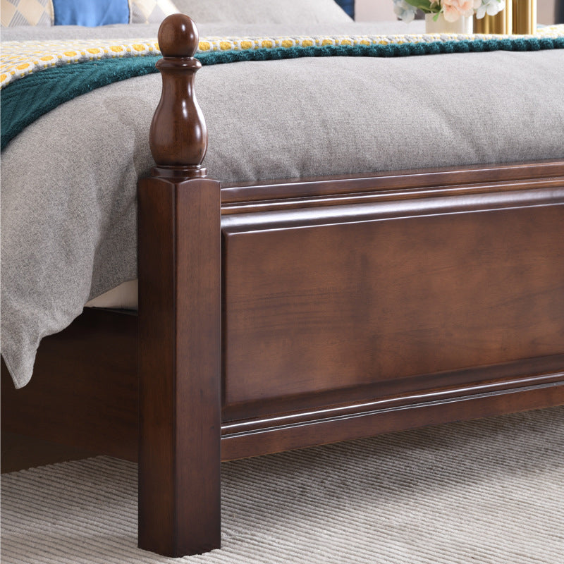 Brown Wood King Bed Tufted Nailhead Upholstered Bed Frame with Headboard Clearhalo 'Bedroom Furniture' 'Beds' 'furn' 'furn_beds' 'Furniture' 6159483