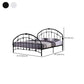 Letto a cornice di ferro standard con testiera arcuata e gambe metalliche