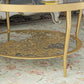 Contemporary Round Glass Top Coffee Table with Iron 4 Legs and Shelf Clearhalo 'Coffee & Accent Tables' 'Coffee Tables' 'coffee_tables' 'furn' 'furn_coffee_tables' 'Furniture' 'Living Room Furniture' 6159530