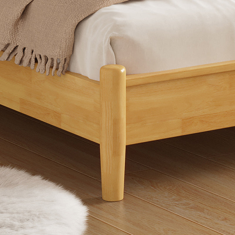 84.65 inch Wide Tropical Bed Frame Rubberwood Bed with Headboard Clearhalo 'Bedroom Furniture' 'Beds' 'furn' 'furn_beds' 'Furniture' 6159586