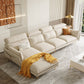 Glam Style 36.22 "H White Faux Leather Brazo acampanado sofá y chaise