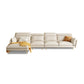 Glam Style 36.22 "H White Faux Leather Brazo acampanado sofá y chaise