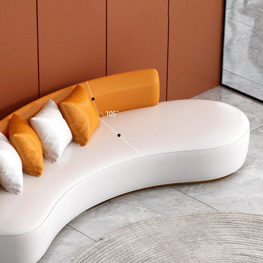Kunstleder gebogenes Sofa zeitgenössischer armloser, enger Rückensiegel