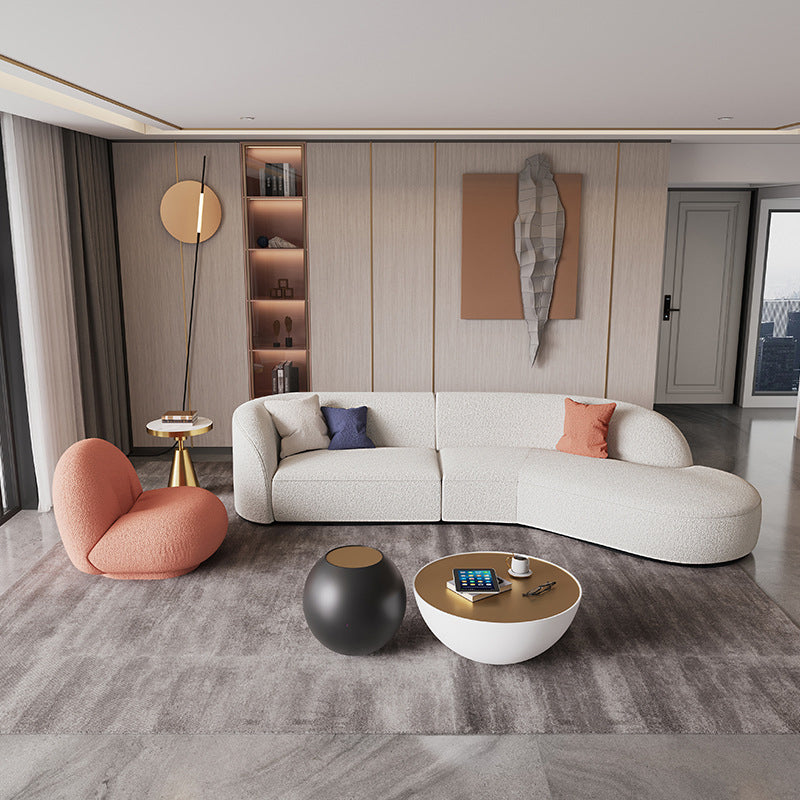 Contemporary Fabric/Faux Leather Seating Tight Back Sofa for Living Room Clearhalo 'furn' 'furn_sofas' 'Furniture' 'Living Room Furniture' 'Sofa' 'sofas' 6159668