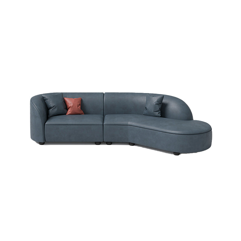 Contemporary Fabric/Faux Leather Seating Tight Back Sofa for Living Room 110"L x 53"W x 28"H Faux Leather Clearhalo 'furn' 'furn_sofas' 'Furniture' 'Living Room Furniture' 'Sofa' 'sofas' 6159670