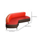 Leather Armless Settee Contemporary Tight Back Curved Sofa for Living Room