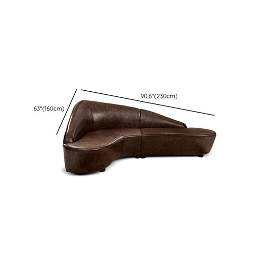 Zeitgenössische, abgerissene Armsitze Ledersofa für Wohnzimmer