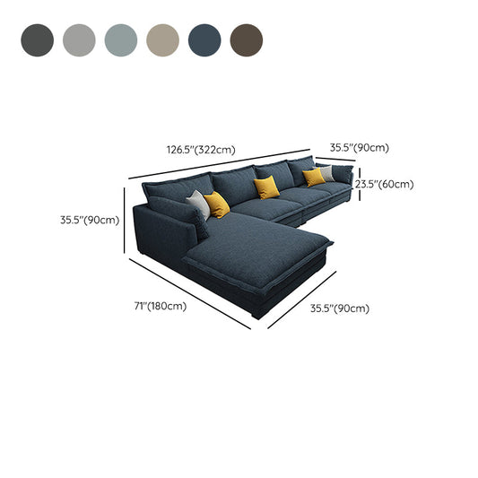 35,43 "H divano e chaise del braccio top a cuscino con miscela di cotone per soggiorno