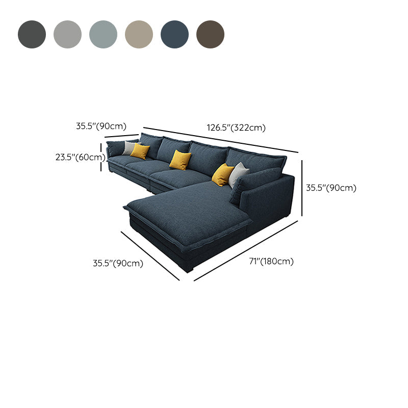 35,43 "H divano e chaise del braccio top a cuscino con miscela di cotone per soggiorno