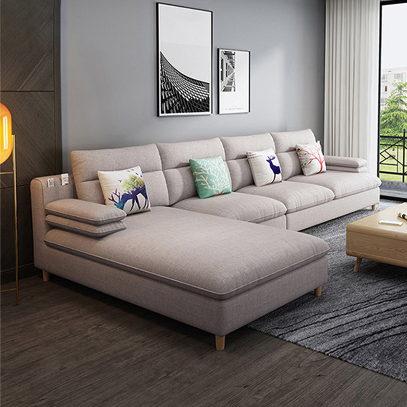 40.94 " H Pillow Top Arm Cotton Blend Sofa & Chaise for Living Room Left Clearhalo 'furn' 'furn_sectionals' 'Furniture' 'Living Room Furniture' 'Sectionals' 6159770